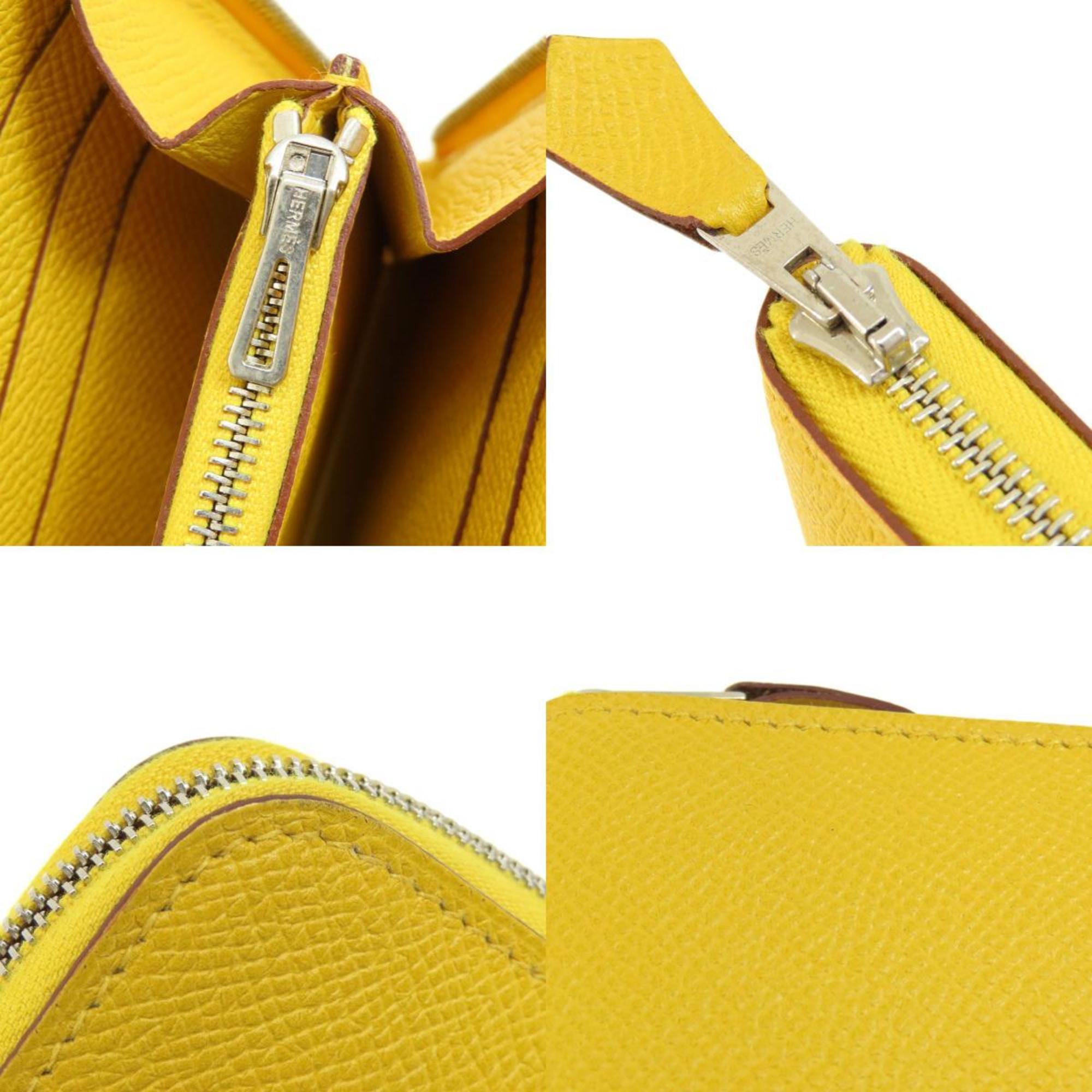 Hermes Azap Silk In Long Yellow Wallet Epson Women's