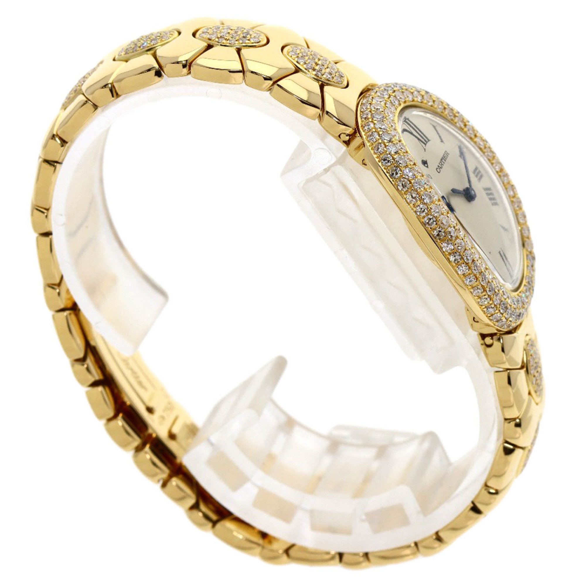Cartier 1920 Baignoire SM Diamond Manufacturer Complete (2023.10) Wristwatch K18 Yellow Gold K18YGxDiamond Ladies