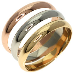 Cartier Three Color #49 Ring, K18 Yellow Gold, K18WG, K18PG, Women's