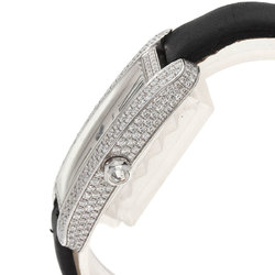 Cartier WJ300950 Tank S Watch, 18K White Gold, Leather, Diamonds, Women's