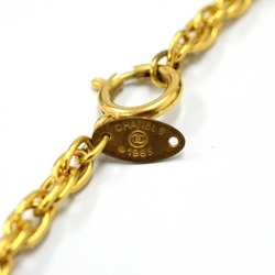 CHANEL Long Necklace 1985 Coco Mark Old Gold Plated JA-19097