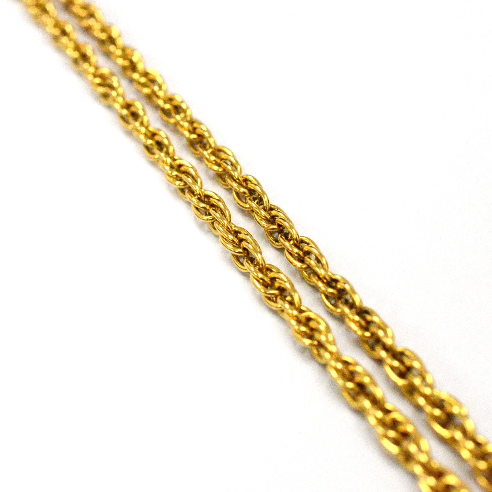 CHANEL Long Necklace 1985 Coco Mark Old Gold Plated JA-19097