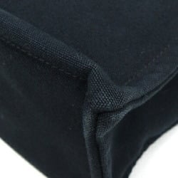 Hermes Handbag Foult Tote MM Black Cotton Canvas Men's Women's Bag HERMES