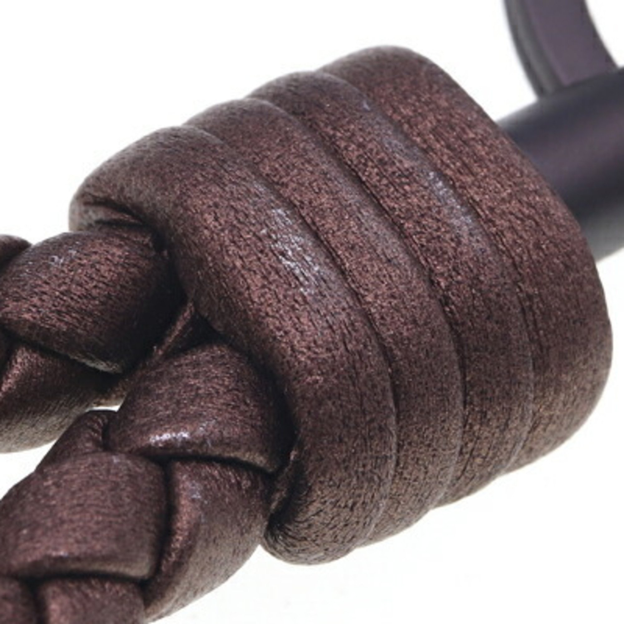Bottega Veneta Key Ring Intrecciato 113539 Bronze Leather Holder Keys Women Men BOTTEGA VENETA