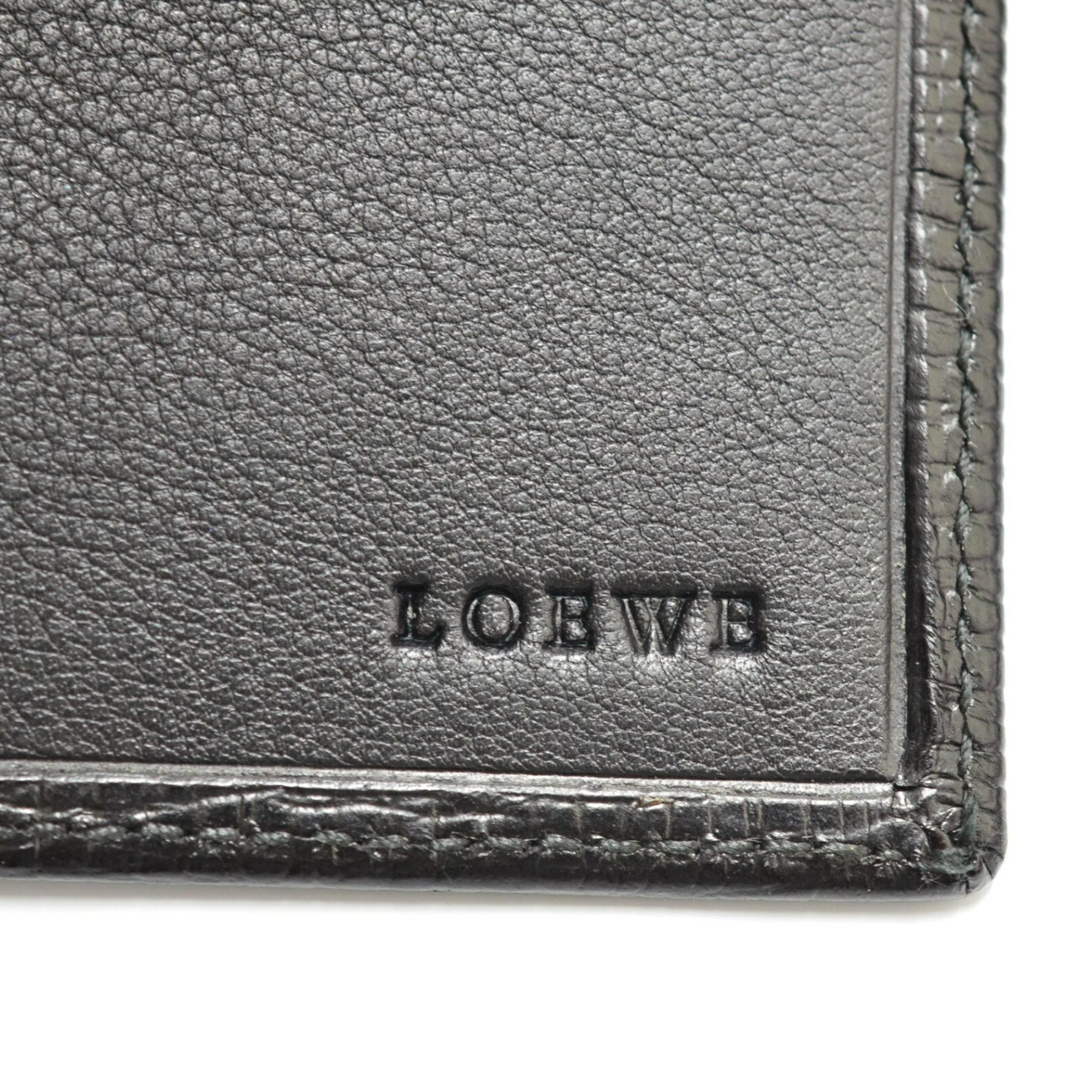 LOEWE Embossed Leather Anagram Billfold 119.34.302 Black JA-19145