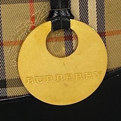 BURBERRY Shadow Horse engraved Nova check leather tote bag handbag black 33996