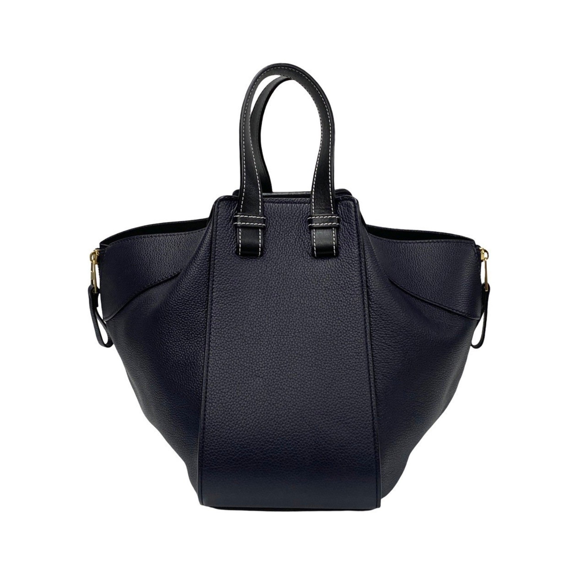 LOEWE Hammock Small Leather 2way Handbag Shoulder Bag Black Navy 30154