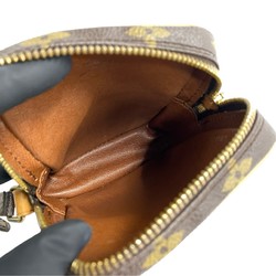 LOUIS VUITTON Louis Vuitton Danube Leather Shoulder Bag Pochette Brown 23582