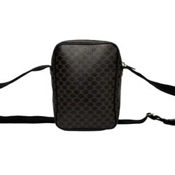 CELINE Macadam Blason Leather Shoulder Bag Pochette Sacoche Black Brown 29634