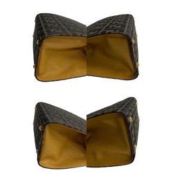 FENDI ZUCCA FF Leather Canvas 2way Handbag Shoulder Bag Brown 28080