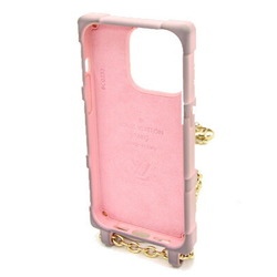 Louis Vuitton smartphone case Monogram Ri Trunk iPhone14Pro M82082 Mochi Pink Rubber Mobile Phone Smartphone Cover Apple Women's Chain Shoulder LOUIS VUITTON