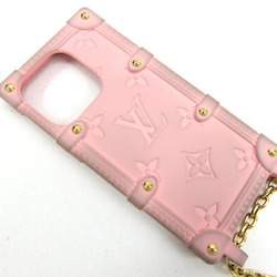 Louis Vuitton smartphone case Monogram Ri Trunk iPhone14Pro M82082 Mochi Pink Rubber Mobile Phone Smartphone Cover Apple Women's Chain Shoulder LOUIS VUITTON