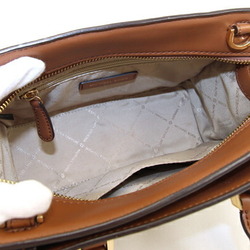 Michael Kors Handbag Jet Set Satchel Small 35H1G9MS2B Off-White Brown PVC Leather Women's MICHAEL KORS
