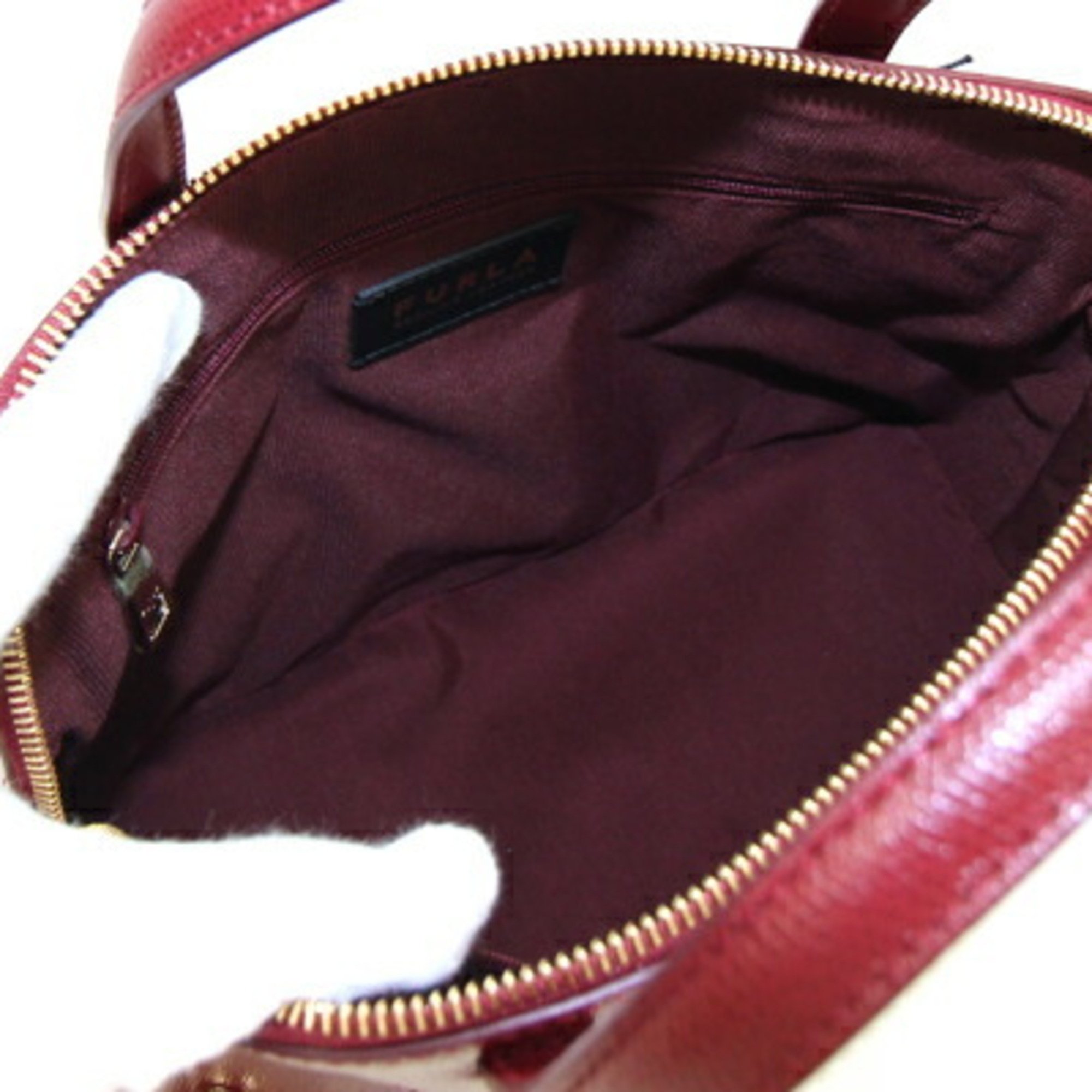 FURLA Handbag Piper S 285783 Bordeaux Leather Shoulder Bag for Women