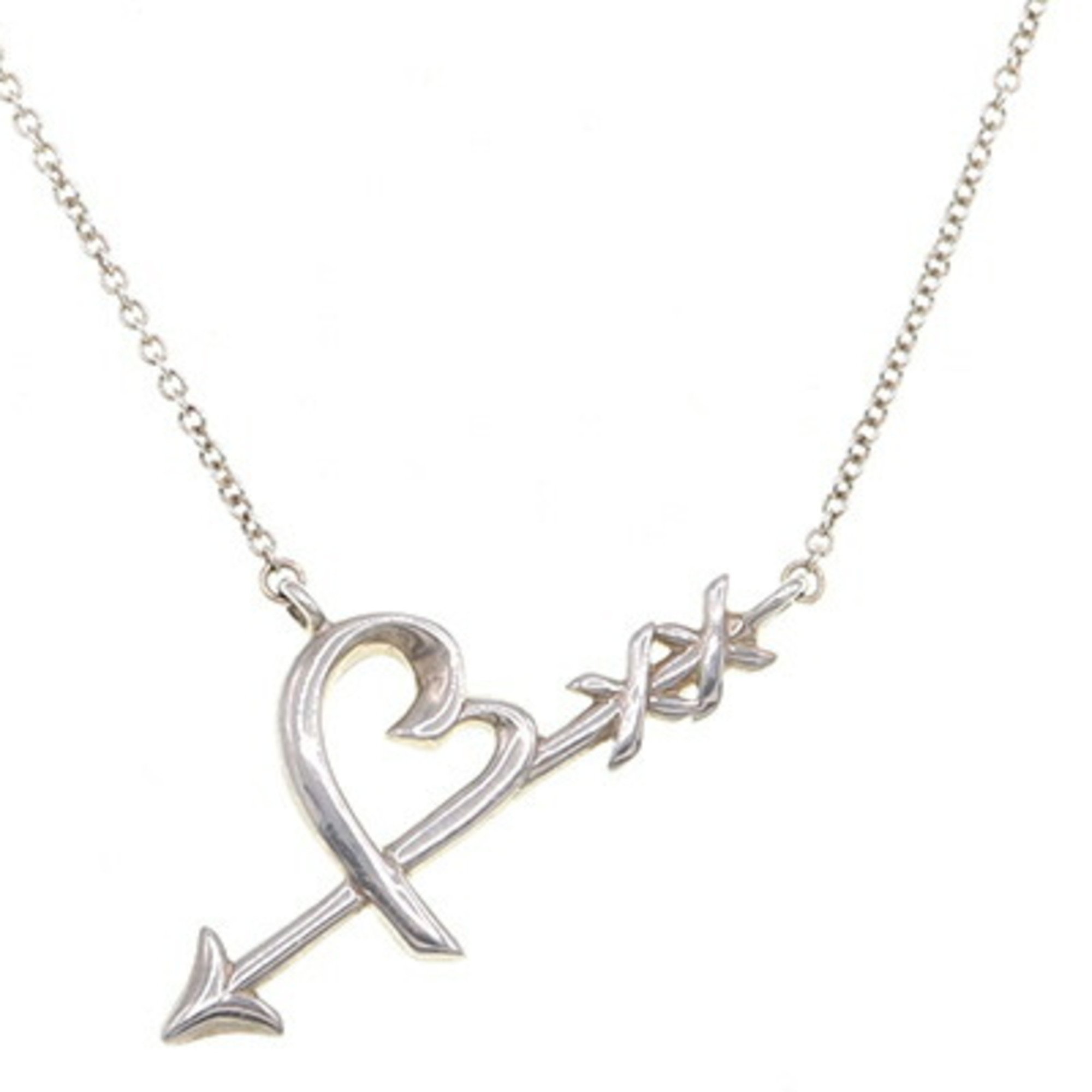 Tiffany Necklace Paloma Picasso Loving Heart Arrow SV Sterling Silver 925 Pendant Women's TIFFANY & CO