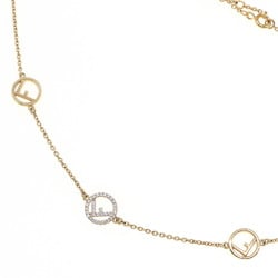 Fendi Necklace F is 8AG735 Gold Metal Crystal Pendant Women's FENDI
