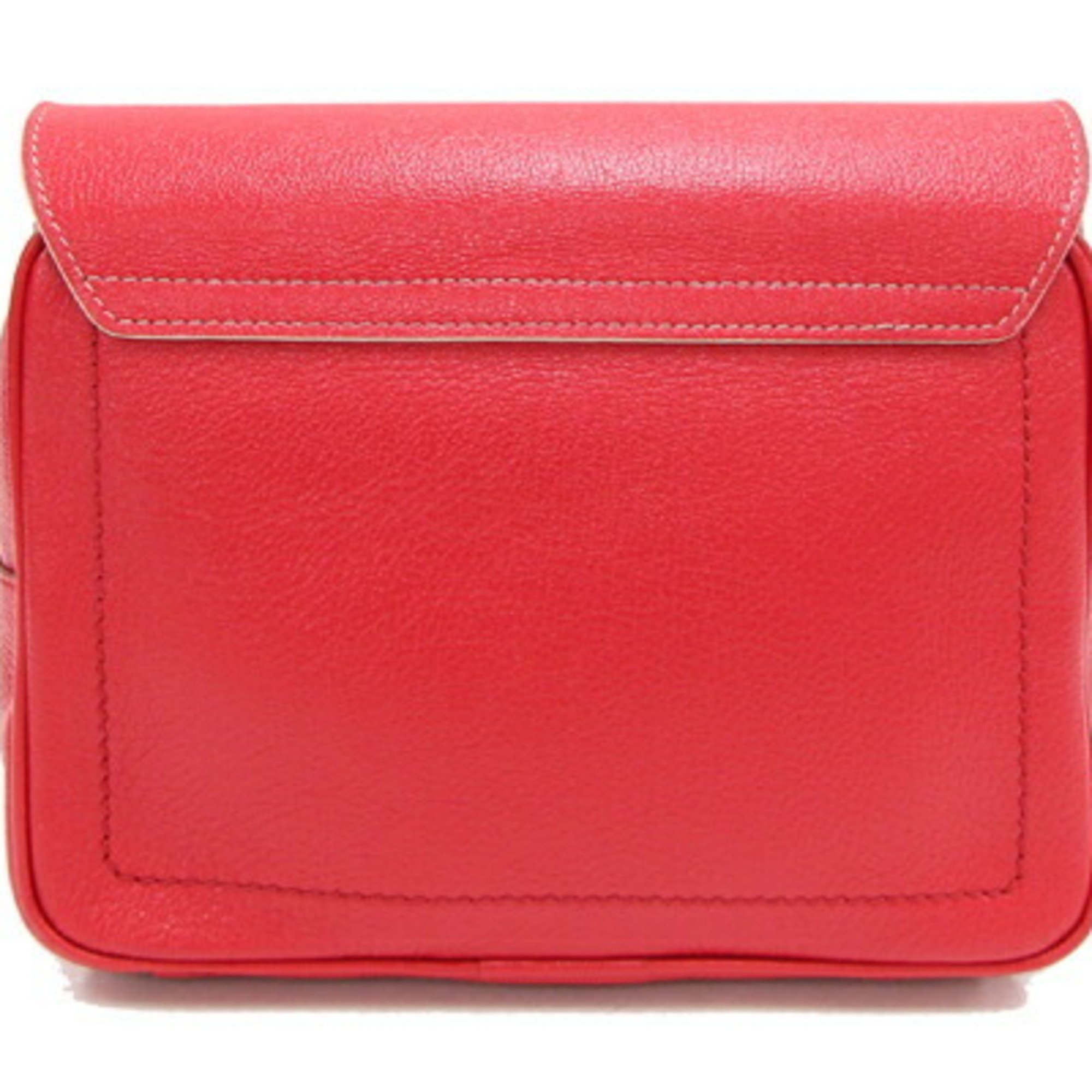 MARC JACOBS Shoulder Bag Red Leather Pochette Women's