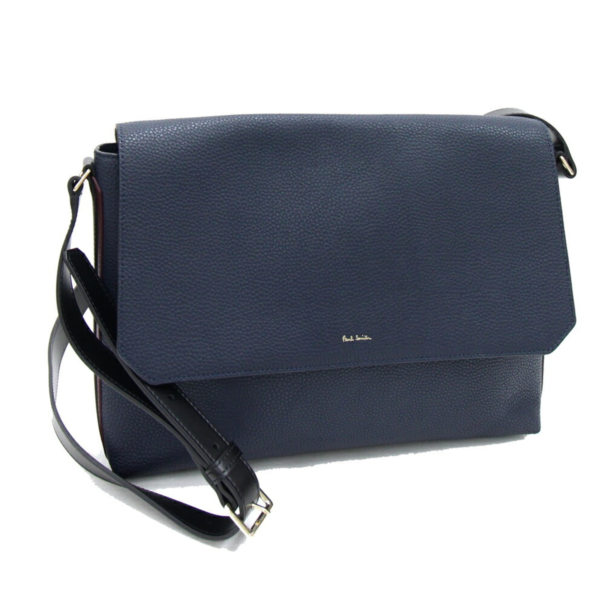 Paul Smith Shoulder Bag Navy Leather Blue Men's