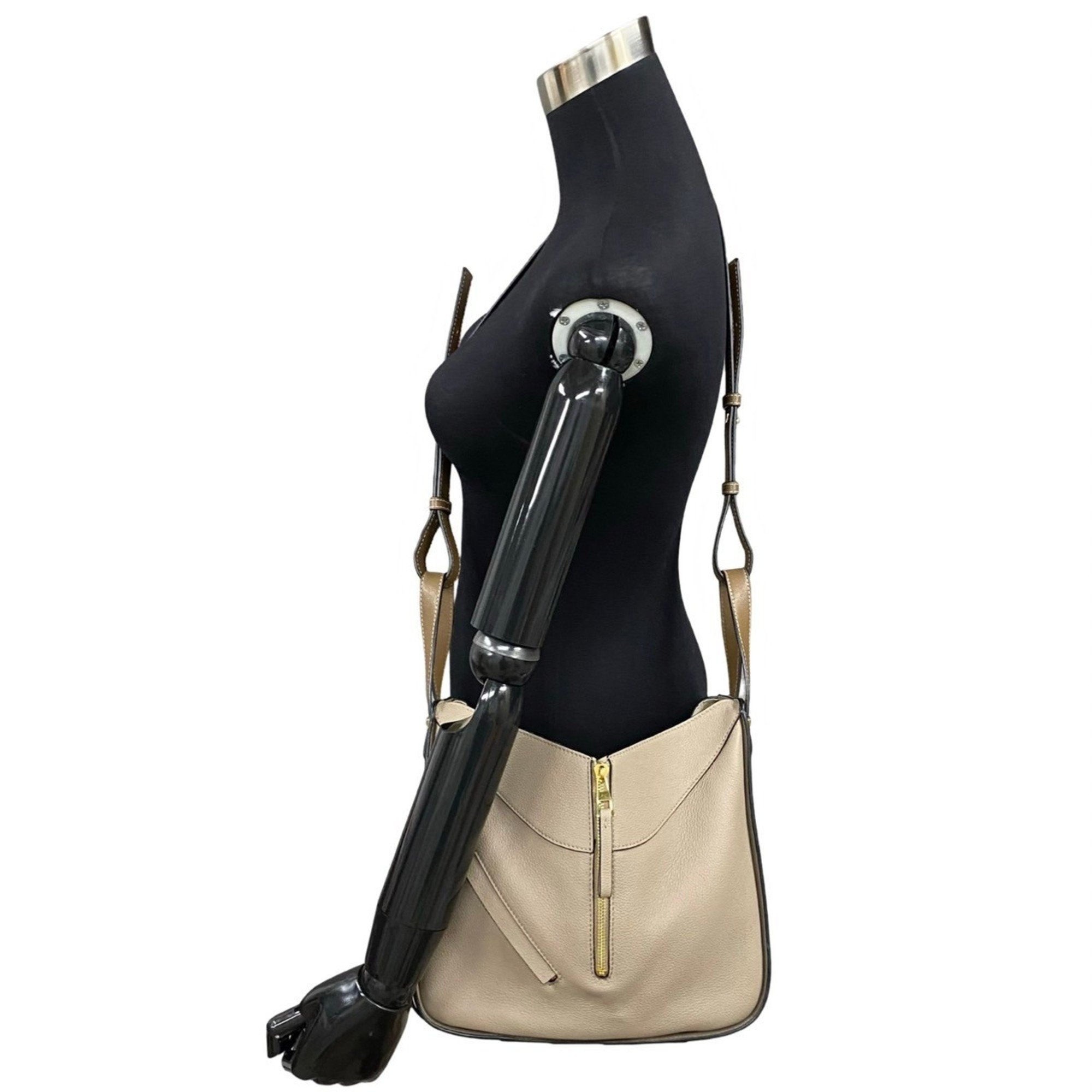 LOEWE Hammock Small Leather 2way Shoulder Bag Handbag Beige 40910