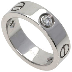 Cartier Love Ring Half Diamond #50 K18 White Gold Women's