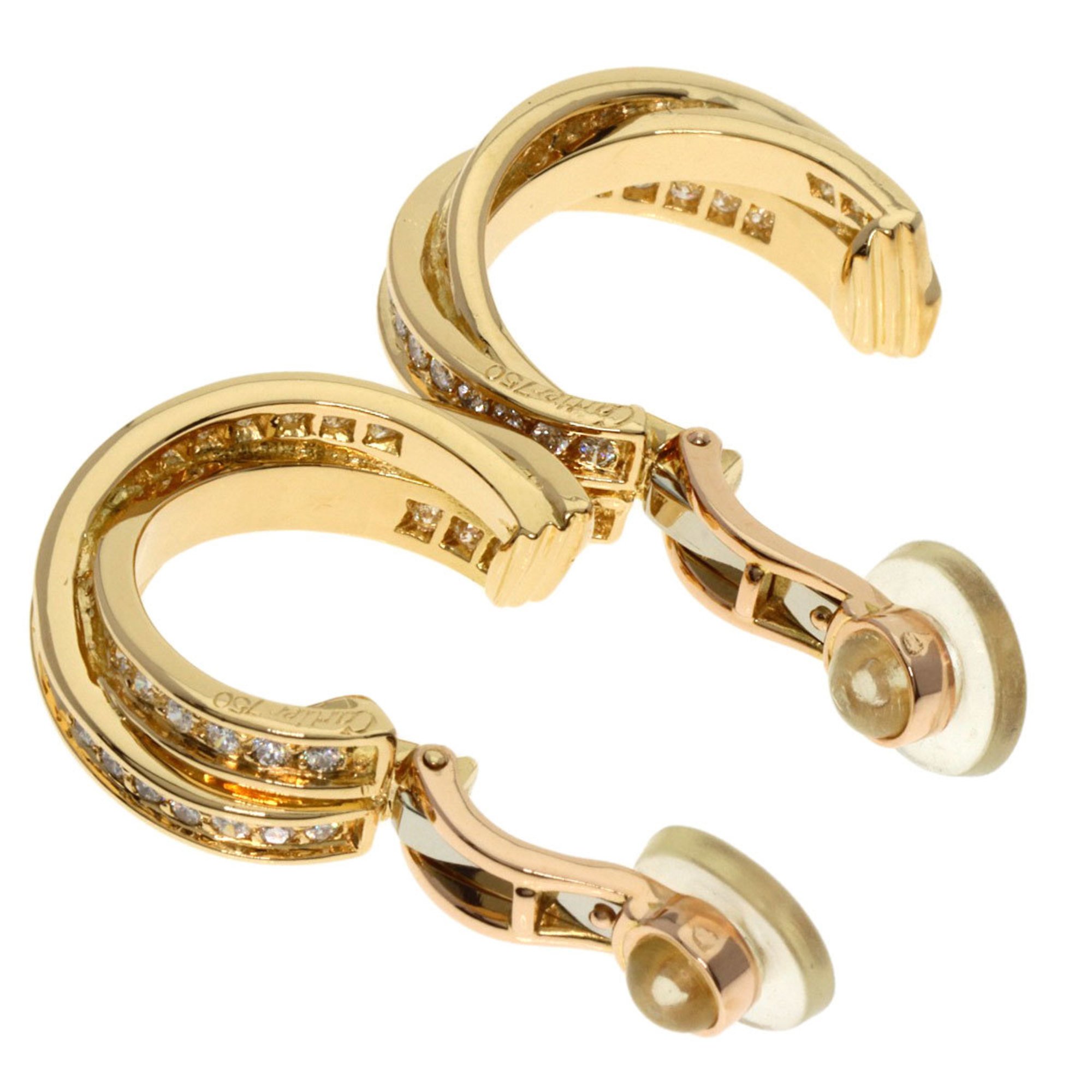 Cartier Three Bangle Diamond Earrings, 18K Yellow Gold, Women's