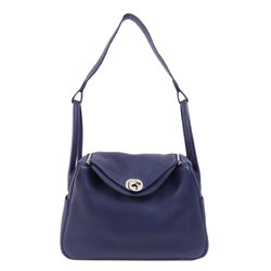 Hermes Lindy 26 Blue Nuit Handbag Taurillon Women's