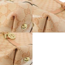 Gucci 141470 GG Crystal Handbag Coated Canvas Women's