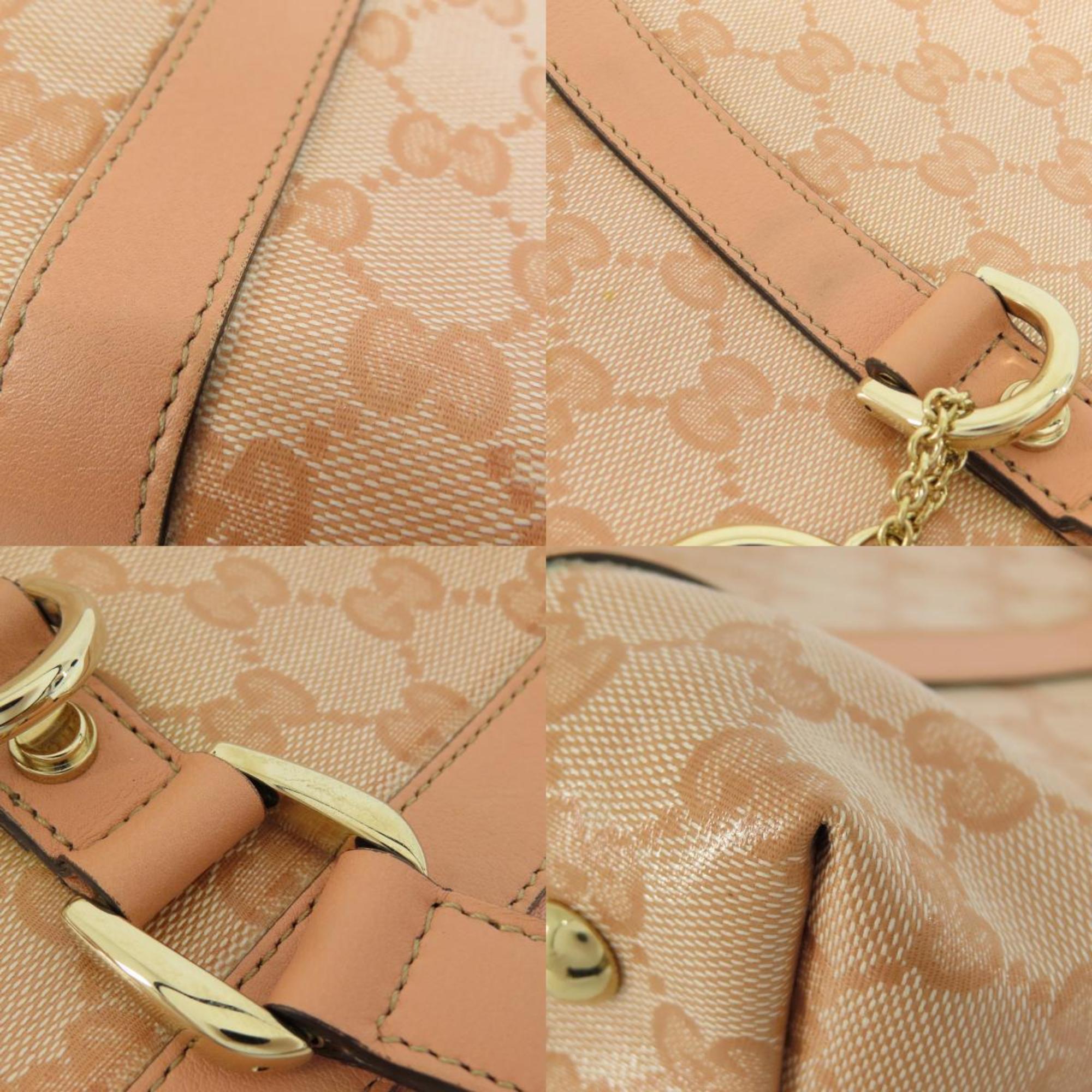 Gucci 141470 GG Crystal Handbag Coated Canvas Women's