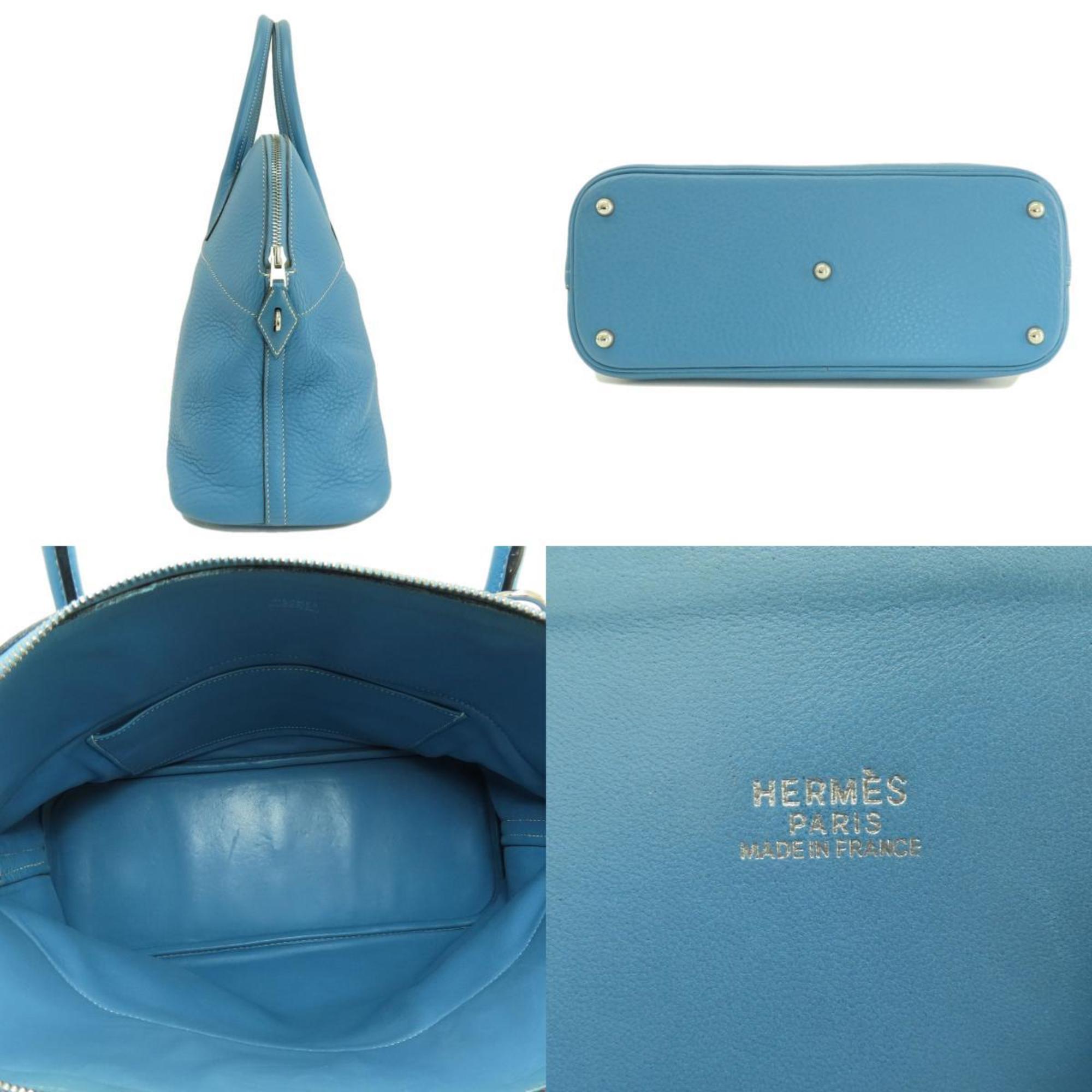 Hermes Bolide 35 Blue Jean Handbag Taurillon Women's