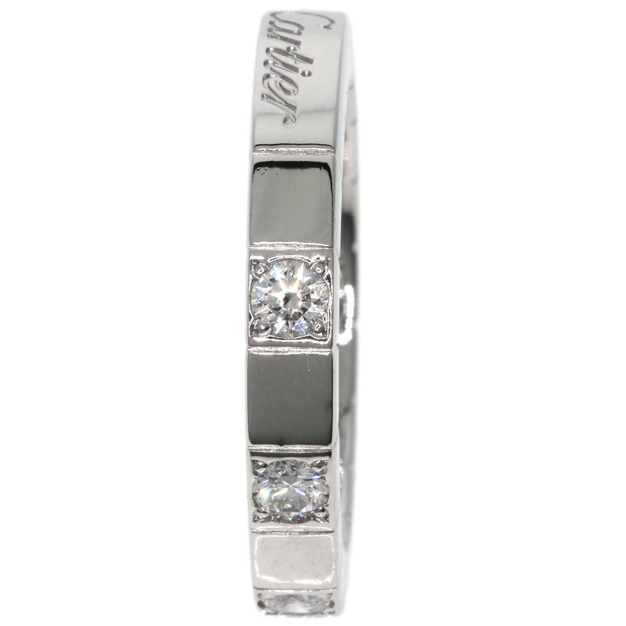 Cartier Lanier Half Diamond #47 Ring, K18 White Gold, Women's