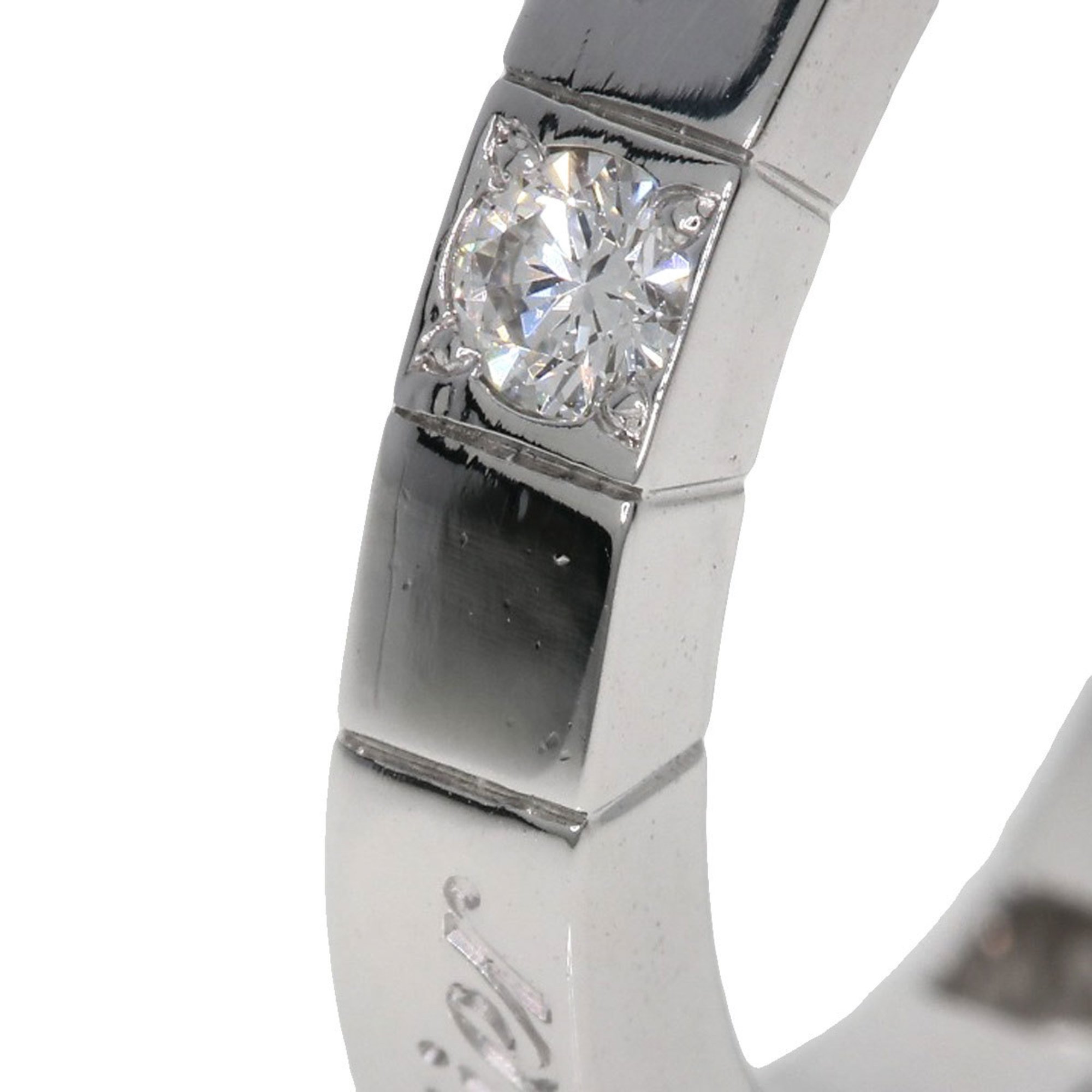 Cartier Lanier Half Diamond #47 Ring, K18 White Gold, Women's