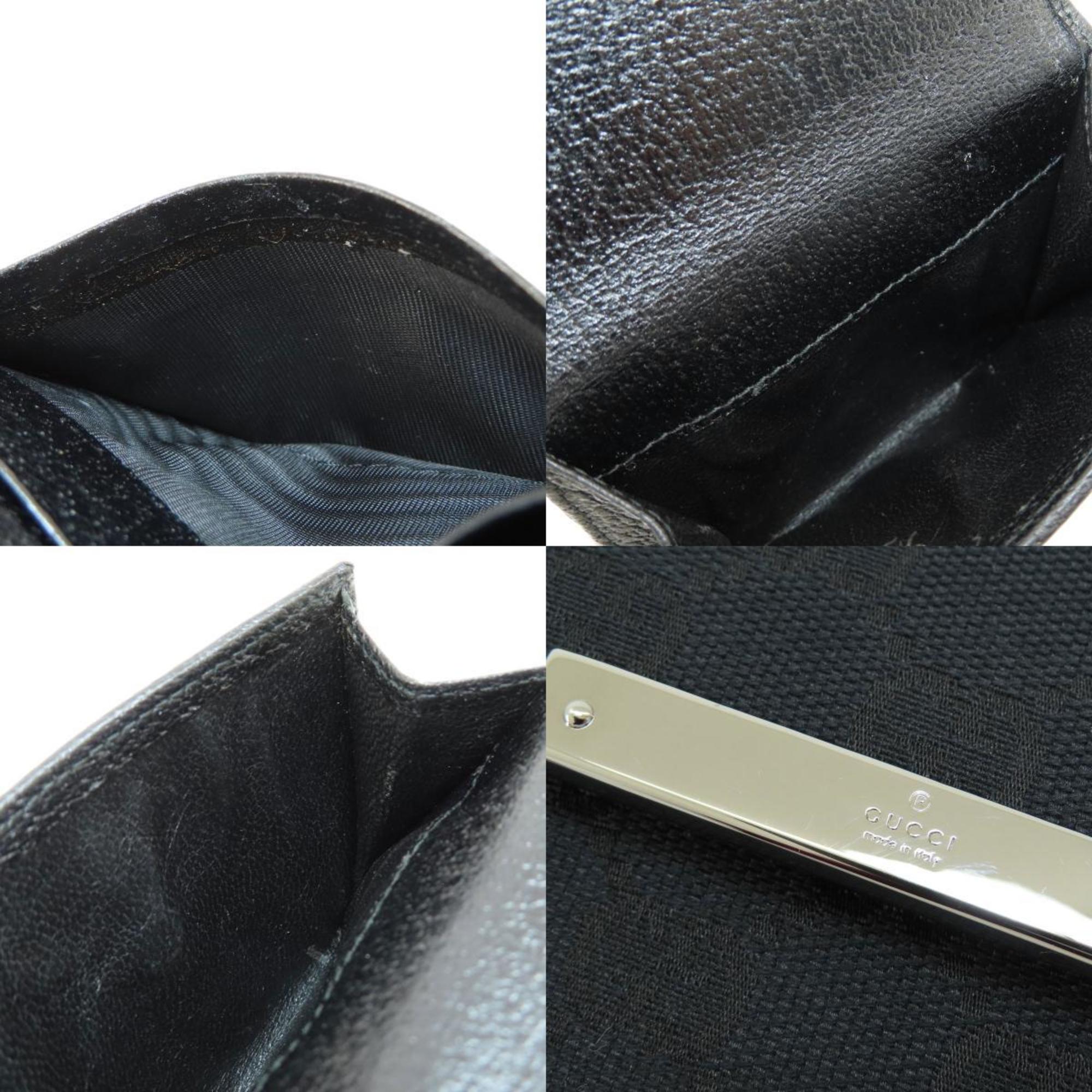 Gucci 112716 GG W Bi-fold Wallet Canvas Leather Women's