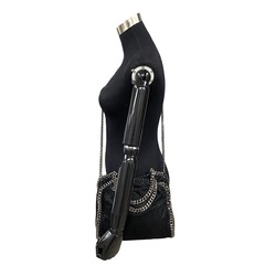 Stella McCartney Falabella Leather Chain Shoulder Bag Tote Black 18404
