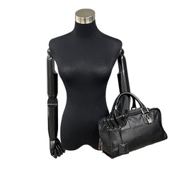 LOEWE Amazona 28 Anagram Leather Handbag Boston Bag Black 54525