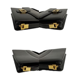 CELINE Triomphe hardware leather 2way handbag shoulder bag brown 18855