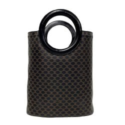 CELINE Macadam Blason Triomphe Pattern Leather Handbag Tote Bag Black 34472