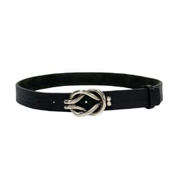 GUCCI Gucci metal fittings leather belt accessories women's men's black silver 31794