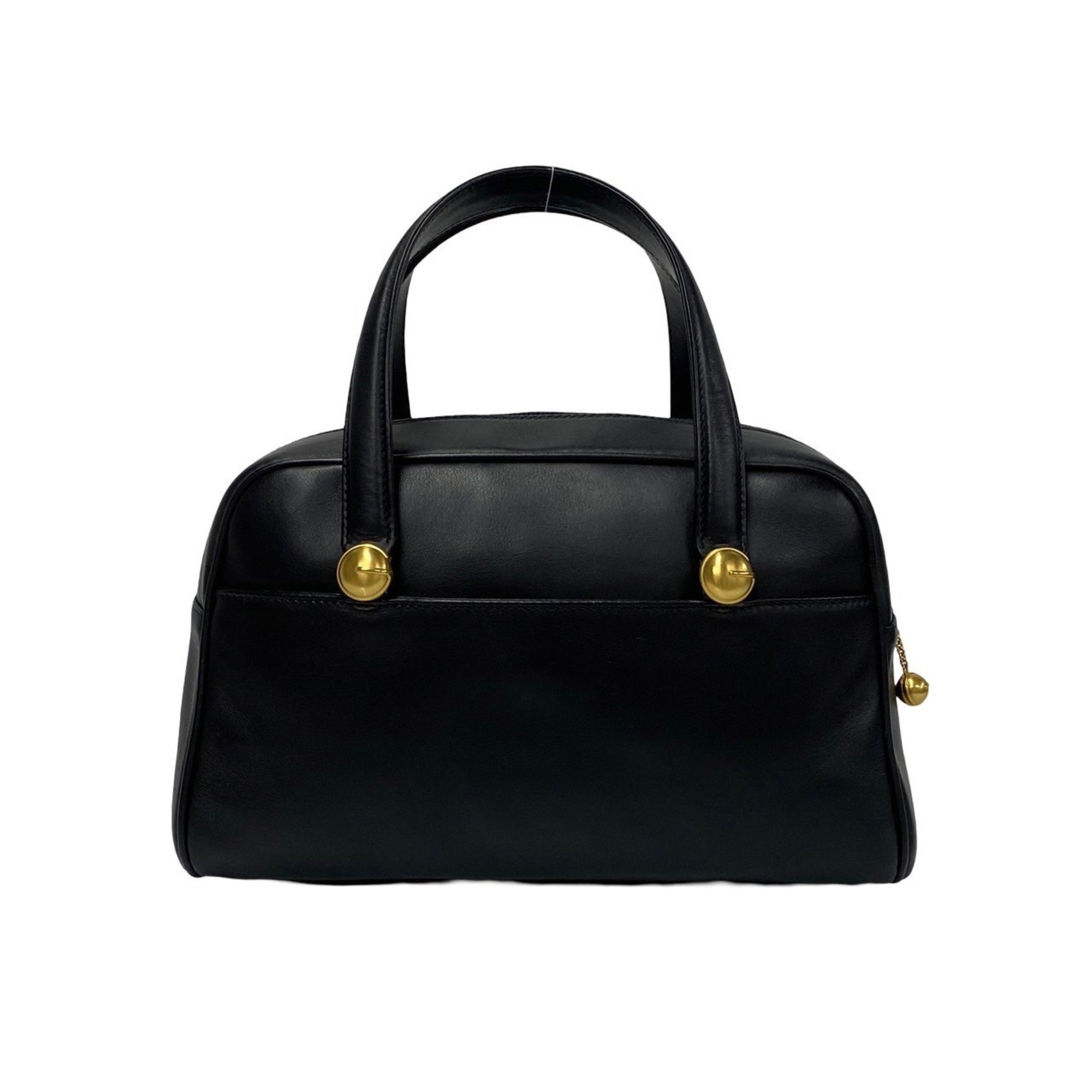 GUCCI Old Gucci G hardware leather handbag Boston bag black 07962