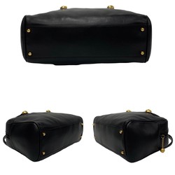 GUCCI Old Gucci G hardware leather handbag Boston bag black 07962