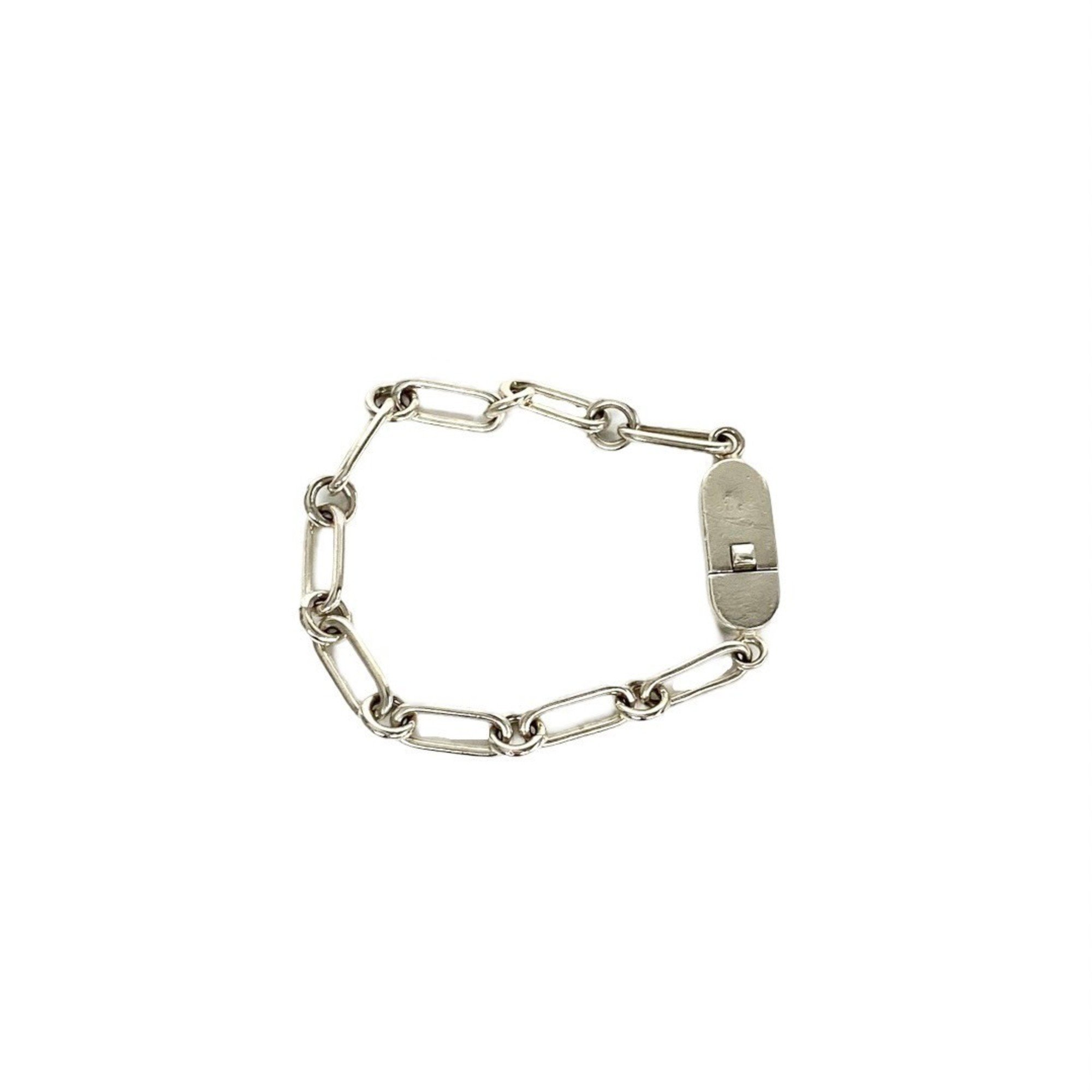 GUCCI Gucci engraved silver 925 chain bracelet bangle women men 40487