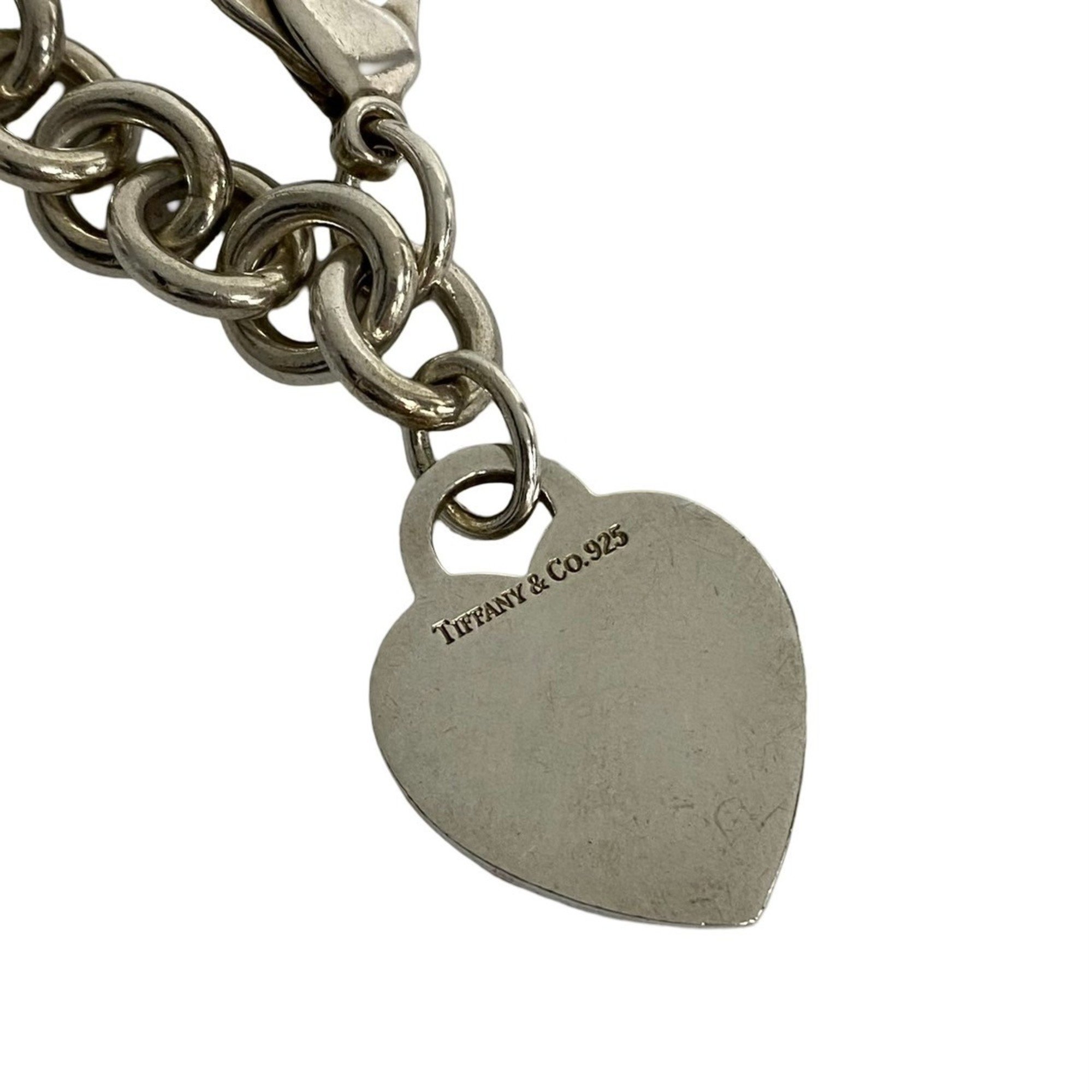 TIFFANY&Co. Tiffany Heart Plate Silver 925 Chain Bracelet 22724