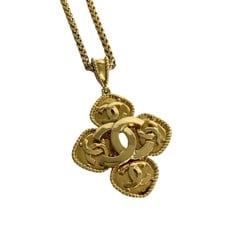 CHANEL 96A engraved chain necklace pendant gold for women and men 69750