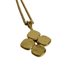 CHANEL 96A engraved chain necklace pendant gold for women and men 69750