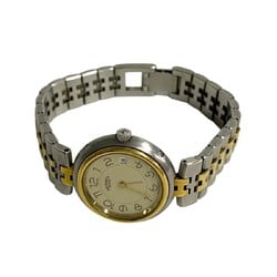 HERMES Clipper Quartz Stainless Steel Watch Silver Gold Women's Men's 32191