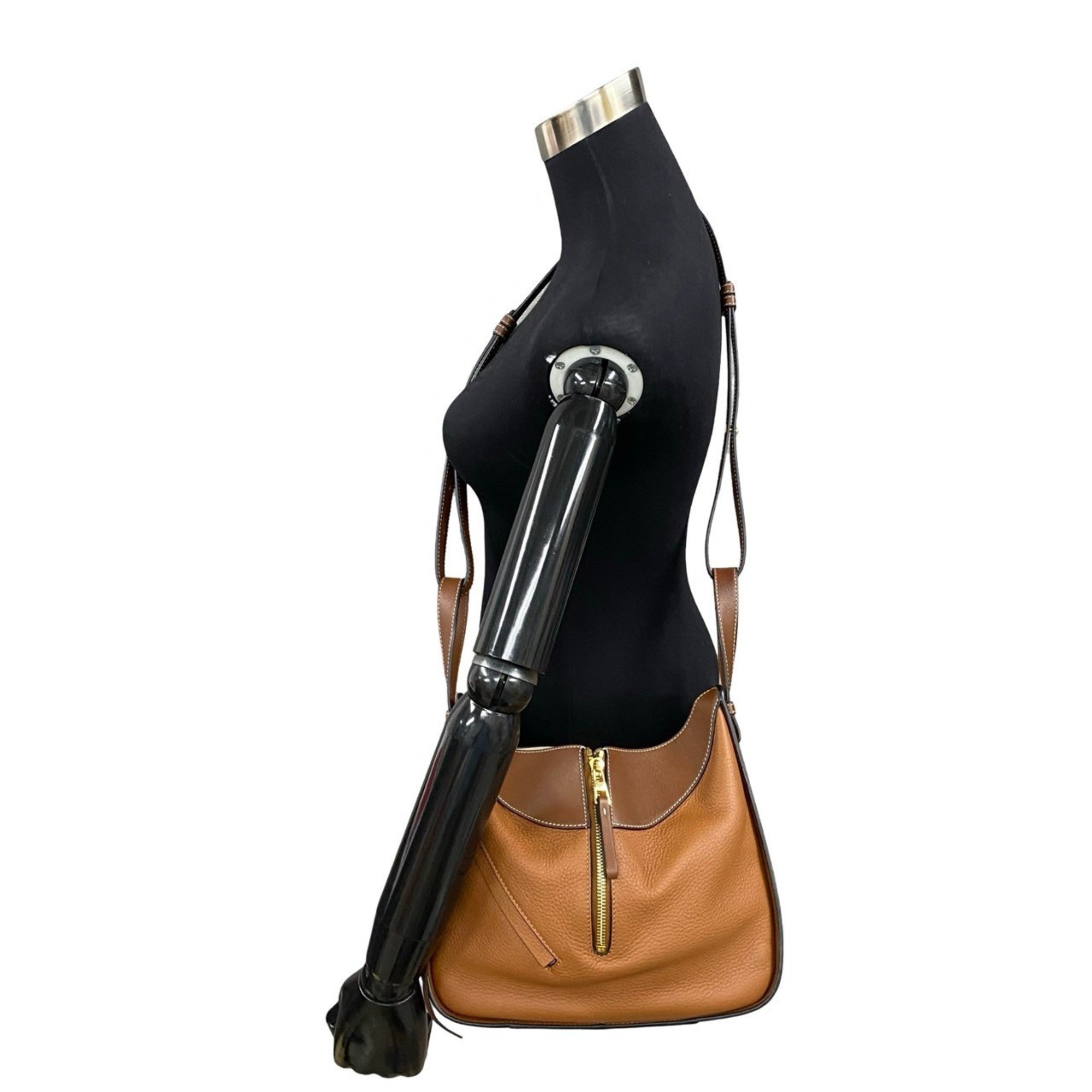 LOEWE Hammock Small Anagram Leather Shoulder Bag Handbag Brown 17965