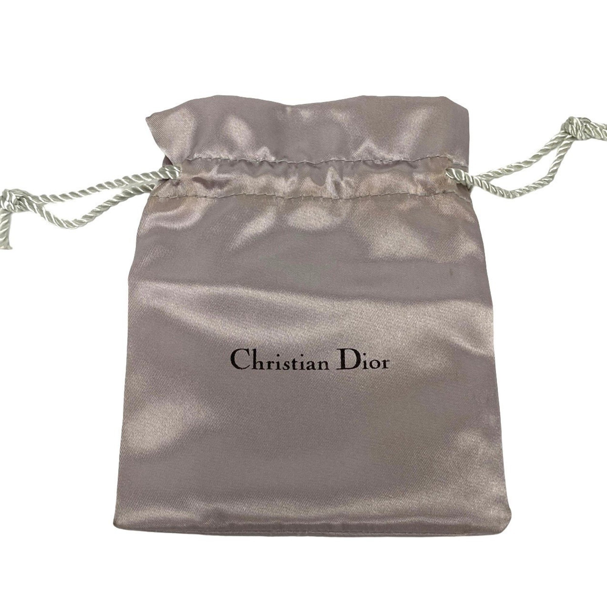 Christian Dior Rhinestone Metal Chain Necklace Pendant Gold Women Men 64283