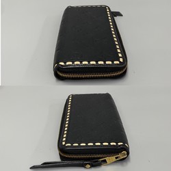 LOUIS VUITTON Louis Vuitton Zippy Wallet Monogram Empreinte Leather Long Black 20301