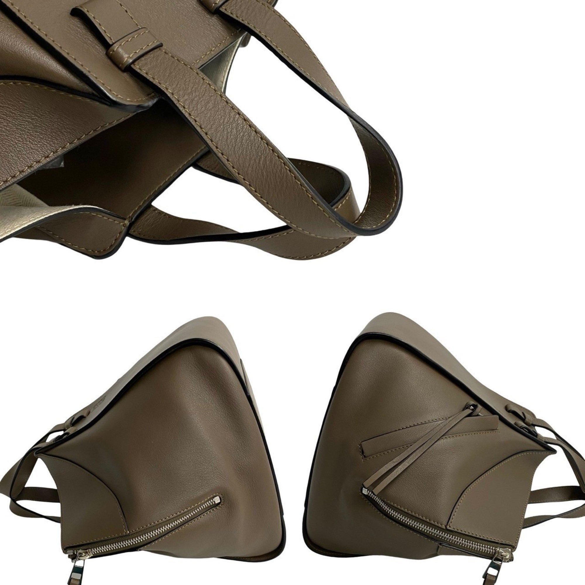 LOEWE Hammock Small Leather 2way Handbag Shoulder Bag Greige 69628