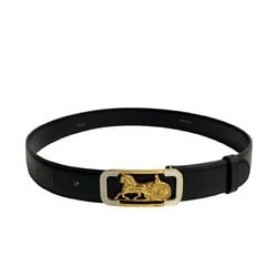 CELINE Carriage hardware leather belt accessory for women and men, black 11444