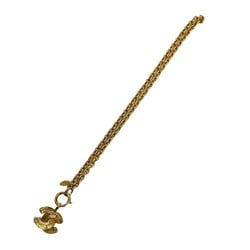 CHANEL Coco Mark Motif Chain Necklace Pendant Gold 46249